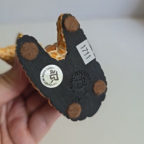 Vintage Rinconada Uruguay Pottery Clay Giraffe w Gold Trim Figurine #1711  3.5" - Picture 8 of 8